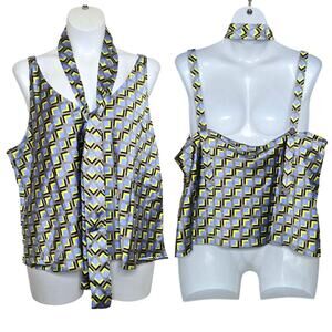 Wildfang The Empower Satin Cami with Tie in Cubic Size 1X NWT